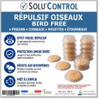 Répulsif oiseaux : pigeons, corbeaux, mouettes, ... , BIRDFREE - Boite de 15 coupelles